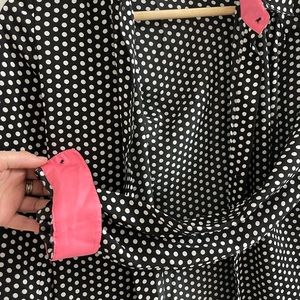 Polka dot button down with pink details